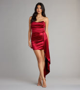 Kayleigh Satin Mini Dress With Sash