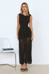 Honey Drizzle Mesh Maxi Dress