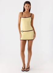 Felicia Asymmetrical Mini Dress - Yellow