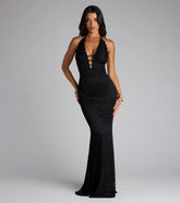 Lane Halter Strappy Lace Mermaid Formal Dress