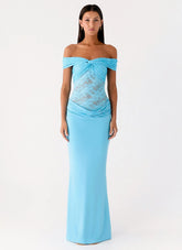 Either Way Maxi Dress - Turquoise Blue