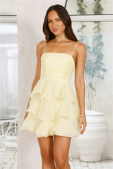 Behind The Scenes Mini Dress Yellow