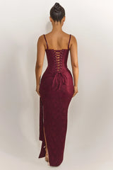 The Lexi Lace Maxi Skirt in Plum