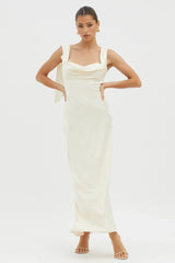 It's A Date Cowl Neck Maxi Dress Pearl