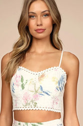 Sweet At Heart White Floral Embroidered Two-Piece Midi Dress