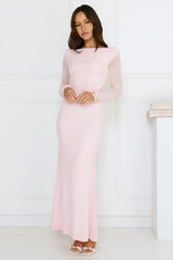 Love Chaser Mesh Long Sleeve Maxi Dress