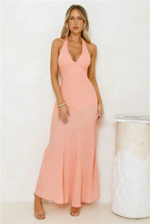 Polished Edge Halter Maxi Dress