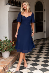 Colette Sweetheart Midi Dress | Navy