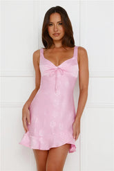 Meaning Of Us Satin Mini Dress Pink
