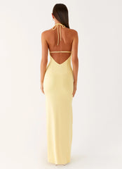 Fiesta Halter Maxi Dress - Sunny Yellow