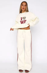 11th Street Out & About Wide Leg Sweatpants Cake Batter