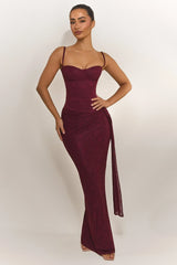The Lexi Lace Corset Top in Plum
