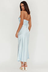 Blaise Asymmetric Neckline Maxi Dress Blue