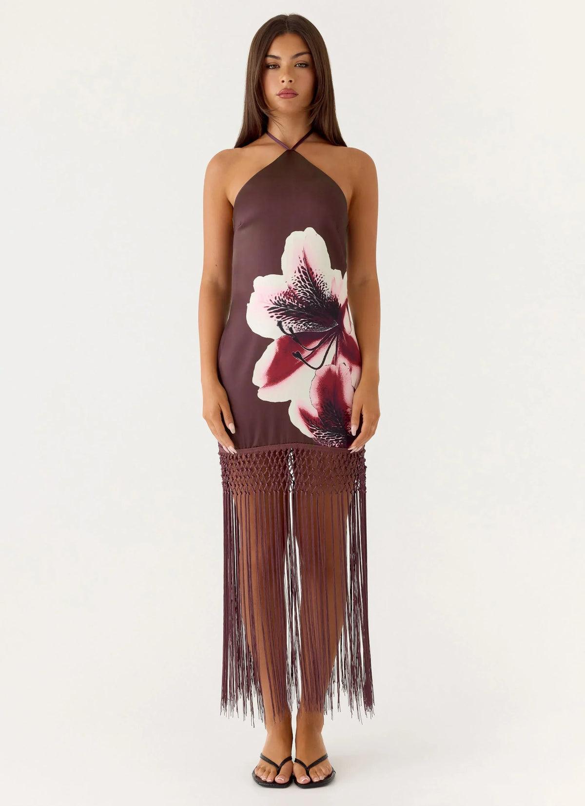 Niahvette Halter Midaxi Dress - Velvet Bloom