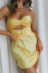Good Impression Double Twist Mini Dress Yellow