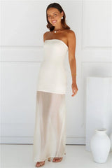 Chloe Sheer Dress Chalk