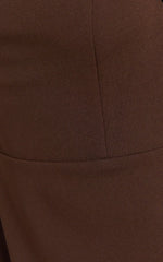 Salome Midi Dress Halter Neck Column Dress in Chocolate